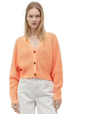 Urban Outfitters Peach Cropped Cardigan Medium